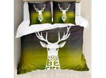 Abakuhaus Copripiumino Jagd, Testa Di Cervo Rosso, Antiacaro, Adatto A Chi Soffre Di Allergie, Con Federe, 155 Cm X 220 Cm - 80 X 80 Cm, Multicolore