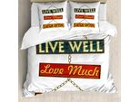 Abakuhaus Vivi, Ridi, Ama Set Copripiumino Per Letti Matrimoniali, Segni Arrugginiti, Antiacaro, Adatto A Chi Soffre Di Allergie, Con Federe, Multicolore