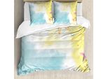 Abakuhaus Copripiumino Seestern, Hawaii-Urlaub, Antiacaro, Adatto A Chi Soffre Di Allergie, Con Federe, 155 Cm X 220 Cm - 80 X 80 Cm, Multicolore