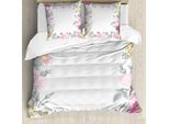 Abakuhaus Copripiumino Shabby Flora, Giardino Selvaggio Vintage, Antiacaro Adatto A Chi Soffre Di Allergie Con Federe, 200 Cm X 200 Cm - 80 X 80 Cm, Multicolore