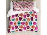 Abakuhaus Copripiumino ZuckerschäDel, Heart Flora, Antiacaro, Adatto A Chi Soffre Di Allergie, Con Federe, 155 Cm X 220 Cm - 80 X 80 Cm, Multicolore