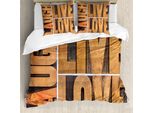 Abakuhaus Vivi, Ridi, Ama Copripiumino, Messaggio Di Vita, Antiacaro Adatto A Chi Soffre Di Allergie Con Federe, 155 Cm X 220 Cm - 80 X 80 Cm, Pale Caramel Umber