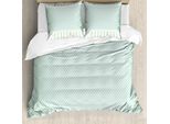 Abakuhaus Shabby Flora Copripiumino, Ornamenti E Pois, Antiacaro, Adatto A Chi Soffre Di Allergie, Con Federe, 155 Cm X 220 Cm - 80 X 80 Cm, Mandorla Verde Crema Bianco