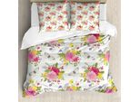 Abakuhaus Copripiumino Shabby Flora, Giardino Botanico, Antiacaro, Adatto A Chi Soffre Di Allergie, Con Federe, 200 Cm X 200 Cm - 80 X 80 Cm, Multicolore
