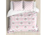 Abakuhaus Copripiumino Shabby Flora, Retro Floral Cabin, Antiacaro E Anallergico, Con Federe, 200 Cm X 200 Cm - 80 X 80 Cm, Rosa Baby-Bianco Seafoam