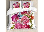 Abakuhaus Set Copripiumino Shabby Chic Per Letti Matrimoniali, Delicata Flora Estiva, Antiacaro, Adatto A Chi Soffre Di Allergie, Con Federe, Multicolore