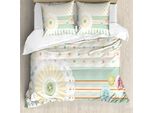 Abakuhaus Copripiumino Shabby Flora, Motivo Cucito, Antiacaro, Adatto A Chi Soffre Di Allergie, Con Federe, 200 Cm X 200 Cm - 80 X 80 Cm, Multicolore
