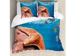 Abakuhaus Copripiumino Seestern, Coral Sea Fishes, Antiacaro, Adatto A Chi Soffre Di Allergie, Con Federe, 155 Cm X 220 Cm - 80 X 80 Cm, Multicolore