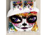 Abakuhaus Copripiumino ZuckerschäDel, Mexican Make, Antiacaro, Adatto A Chi Soffre Di Allergie, Con Federe, 155 Cm X 220 Cm - 80 X 80 Cm, Multicolore