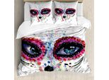 Abakuhaus Copripiumino ZuckerschäDel, Spooky Big Eyes, Antiacaro, Adatto A Chi Soffre Di Allergie, Con Federe, 155 Cm X 220 Cm - 80 X 80 Cm, Multicolore