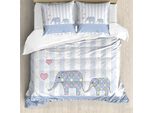 Abakuhaus Elephant Nursery Copripiumino, Happy Newborn, Antiacaro, Adatto A Chi Soffre Di Allergie, Con Federe, 200 Cm X 200 Cm - 80 X 80 Cm, Multicolore