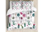 Abakuhaus Copripiumino Cactus, Primavera Alle Hawaii, Antiacaro, Adatto A Chi Soffre Di Allergie, Con Federe, 155 Cm X 220 Cm - 80 X 80 Cm, Multicolore