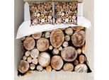 Abakuhaus Copripiumino Rustico, Tronchetti Di Quercia, Antiacaro, Adatto A Chi Soffre Di Allergie, Con Federe, 155 Cm X 220 Cm - 80 X 80 Cm, Pale Sand Brown