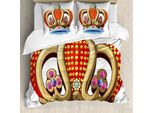 Abakuhaus Copripiumino Matrimoniale, Famiglia Reale Crown, Antiacaro E Anallergico Con Federe, 155 Cm X 220 Cm - 80 X 80 Cm, Multicolore