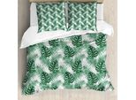 Abakuhaus Copripiumino, Palm Mango Banana Tree, Antiacaro, Adatto A Chi Soffre Di Allergie, Con Federe, 155 Cm X 220 Cm - 80 X 80 Cm, Verde Bosco