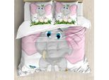 Abakuhaus Elephant Nursery Copripiumino, Margherite Da Giardino, Antiacaro, Adatto A Chi Soffre Di Allergie, Con Federe, 200 Cm X 200 Cm - 80 X 80 Cm, Multicolore