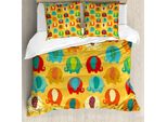 Abakuhaus Elephant Nursery Copripiumino, Cultura, Antiacaro Adatto A Chi Soffre Di Allergie Con Federe, 155 Cm X 220 Cm - 80 X 80 Cm, Multicolore