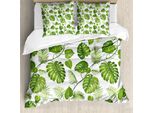 Abakuhaus Copripiumino, Strudel Palm Bananenstauden, Antiacaro, Adatto A Chi Soffre Di Allergie, Con Federe, 155 Cm X 220 Cm - 80 X 80 Cm, Verde Pallido