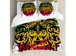 Abakuhaus Copripiumino Rasta, Testa Di Leone Selvatico Etiope, Antiacaro, Adatto A Chi Soffre Di Allergie, Con Federe, 155 Cm X 220 Cm - 80 X 80 Cm, Marigold Brown