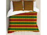 Abakuhaus Copripiumino Rasta, Forme Ispirate Ai Triangoli, Antiacaro, Adatto A Chi Soffre Di Allergie, Con Federe, 155 Cm X 220 Cm - 80 X 80 Cm, Arancione Marigold