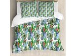 Abakuhaus Copripiumino Cactus, Tema Hawaii-Estate, Antiacaro, Adatto A Chi Soffre Di Allergie, Con Federe, 155 Cm X 220 Cm - 80 X 80 Cm, Multicolore