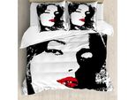 Abakuhaus Copripiumino Da Donna, Signora KüHle, Antiacaro, Adatto A Chi Soffre Di Allergie, Con Federe, 200 Cm X 200 Cm - 80 X 80 Cm, Nero Vermiglio