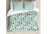 Abakuhaus Copripiumino Cactus, Set Succulente Esotiche, Antiacaro E Anallergico Con Federe, 155 Cm X 220 Cm - 80 X 80 Cm, Multicolore