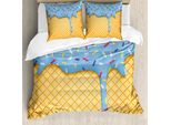 Abakuhaus Eis Copripiumino, Goffrato, Antiacaro, Adatto A Chi Soffre Di Allergie, Con Federe, 155 Cm X 220 Cm - 80 X 80 Cm, Albicocca