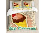 Abakuhaus Eis Copripiumino, Vintage Funky, Antiacaro, Adatto A Chi Soffre Di Allergie, Con Federe, 200 Cm X 200 Cm - 80 X 80 Cm, Multicolore