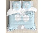 Abakuhaus Elephant Nursery Copripiumino, Balloons Baby, Antiacaro, Adatto A Chi Soffre Di Allergie, Con Federe, 200 Cm X 200 Cm - 80 X 80 Cm, Malva, Azzurro, Bianco