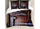Abakuhaus Copripiumino Industriale, Craft Mechanic, Antiacaro, Adatto A Chi Soffre Di Allergie, Con Federe, 200 Cm X 200 Cm - 80 X 80 Cm, Multicolore