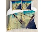 Abakuhaus Copripiumino Industriale, Antipolvere, Antiacaro, Adatto A Chi Soffre Di Allergie, Con Federe, 200 Cm X 200 Cm - 80 X 80 Cm, Blu, Giallo Pallido, Nero