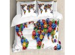 Abakuhaus Copripiumino Industriale, Stampa Artistica, Antiacaro, Adatto A Chi Soffre Di Allergie, Con Federe, 200 Cm X 200 Cm - 80 X 80 Cm, Multicolore