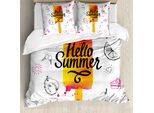 Abakuhaus Eis Copripiumino, Hallo Sommer, Antiacaro, Adatto A Chi Soffre Di Allergie, Con Federe, 200 Cm X 200 Cm - 80 X 80 Cm, Multicolore