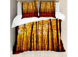 Abakuhaus Copripiumino Naturale, Alberi Autunnali, Antiacaro, Adatto A Chi Soffre Di Allergie, Con Federe, 155 Cm X 220 Cm - 80 X 80 Cm, Marrone Arancione