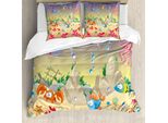 Abakuhaus Copripiumino Subacqueo, Cartoni Animati Divertenti Per Bambini, Antiacaro, Adatto A Chi Soffre Di Allergie, Con Federe, 200 Cm X 200 Cm - 80 X 80 Cm, Multicolore