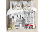 Abakuhaus Copripiumino Stadt-Liebe, Busy City Traffic Jam, Antiacaro, Adatto A Chi Soffre Di Allergie, Con Federe, 155 Cm X 220 Cm - 80 X 80 Cm, Multicolore