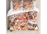 Abakuhaus Copripiumino Naturale, Northwoods Falling Leaf, Antiacaro, Adatto A Chi Soffre Di Allergie, Con Federe, 155 Cm X 220 Cm - 80 X 80 Cm, Coral Taupe