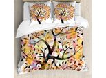 Abakuhaus Copripiumino Baum, Spring Season-Baum-BläTter, Antiacaro, Adatto A Chi Soffre Di Allergie, Con Federe, 155 Cm X 220 Cm - 80 X 80 Cm, Multicolore
