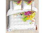 Abakuhaus Copripiumino Baum, Colore Bursting Baum Des Lebens, Antiacaro, Adatto A Chi Soffre Di Allergie, Con Federe, 155 Cm X 220 Cm - 80 X 80 Cm, Multicolore