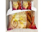 Abakuhaus Set Copripiumino Per Letti Matrimoniali, Motivo Con Chiave Musicale, Antiacaro, Adatto A Chi Soffre Di Allergie, Con Federe, Multicolore