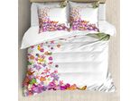 Abakuhaus Copripiumino Con Motivi Floreali, Annaffiatoio, Antiacaro, Adatto A Chi Soffre Di Allergie, Con Federe, 155 Cm X 220 Cm - 80 X 80 Cm, Multicolore