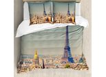 Abakuhaus Copripiumino Torre Eiffel, Panorama Di Parigi, Antiacaro, Adatto A Chi Soffre Di Allergie, Con Federe, 200 Cm X 200 Cm - 80 X 80 Cm, Multicolore