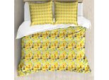 Abakuhaus Copripiumino Colorato, Giallo Cucina, Antiacaro Adatto A Chi Soffre Di Allergie Con Federe, 155 Cm X 220 Cm - 80 X 80 Cm, Multicolore