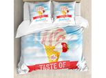 Abakuhaus Eis Copripiumino, Gusto Estivo, Antiacaro, Adatto A Chi Soffre Di Allergie, Con Federe, 155 Cm X 220 Cm - 80 X 80 Cm, Multicolore