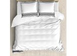 Abakuhaus Copripiumino Astratto, Motivo Classico Artistico, Antiacaro, Adatto A Chi Soffre Di Allergie, Con Federe, 200 Cm X 200 Cm - 80 X 80 Cm, Grigio Antracite Bianco