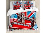 Abakuhaus London Copripiumino, Città Metropolitana Britannica, Antiacaro, Adatto A Chi Soffre Di Allergie, Con Federe, 200 Cm X 200 Cm - 80 X 80 Cm, Multicolore