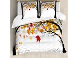 Abakuhaus Copripiumino Baum, Alberi Con Foglie Secche, Antiacaro, Adatto A Chi Soffre Di Allergie, Con Federe, 155 Cm X 220 Cm - 80 X 80 Cm, Multicolore