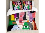 Abakuhaus Copripiumino Artistico, Design Moderno Astratto Colorato, Antiacaro E Anallergico Con Federe, 200 Cm X 200 Cm - 80 X 80 Cm, Multicolore