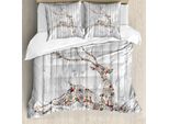 Abakuhaus Copripiumino Hirsch, Natale Animali Rustico, Antiacaro Adatto A Chi Soffre Di Allergie Con Federe, 200 Cm X 200 Cm - 80 X 80 Cm, Grigio Multicolore